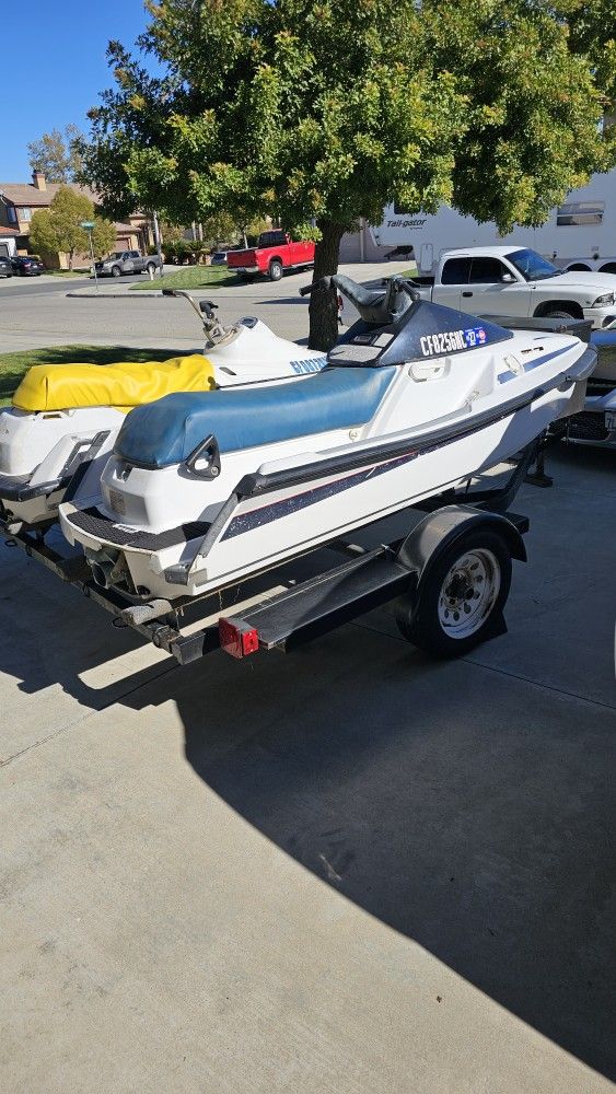 Yamaha Waverunner 3 And Yamaha VXR Pro With Zieman Double Jet Ski Trailer