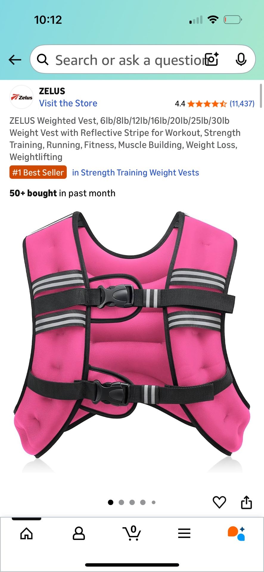 ZELUS Weighted Vest,/16lb Weight Vest with Reflective Stripe for Workout, Strength Training, Running, Fitness, Muscle Buil