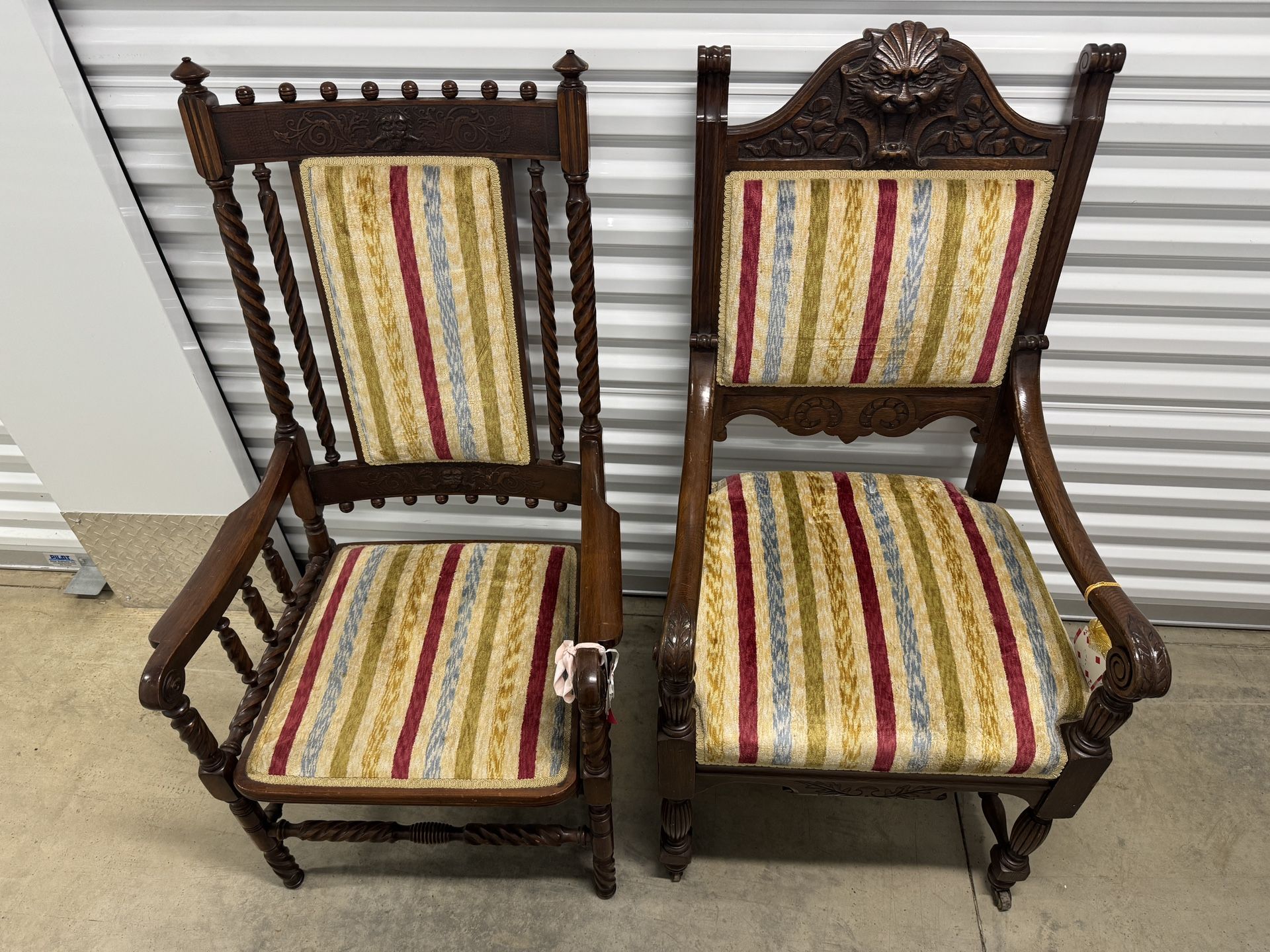 Antique Victorian Mahogany? Arm Chairs His/Hers