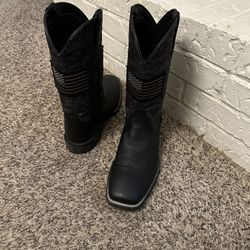 Ariat All Black Camo American Flag Boot (size 13)