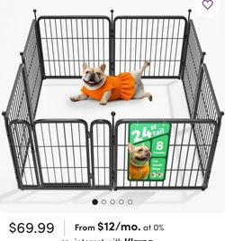 FXW Rollick Unleashed Dog Playpen for Indoor, Yard, RV Camping, 24 inch 8 Panels for Small and Puppy Dogs, BlackPatented