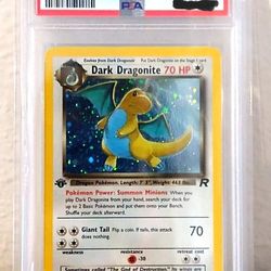 First Edition Holo Dark Dragonite Psa 8