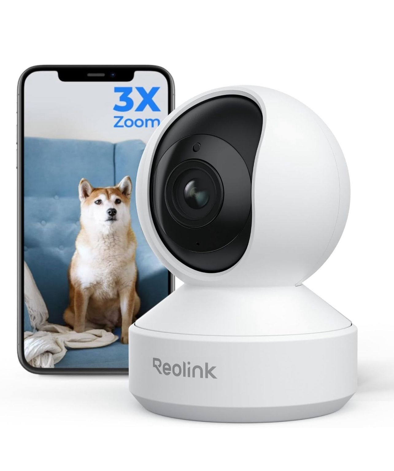 REOLINK Smart 4K UHD Pan & Tilt Dual-Band Wi-Fi 6 Indoor Security Camera with 3X Optical Zoom, Auto-Tracking, People/Pet Detection, Crying Sound Detec