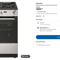 Range with Gas Cooktop 24 "