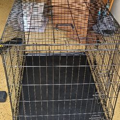 LARGE Foldable Metal Dog Crate, 42" L X 28" W X 30" H

