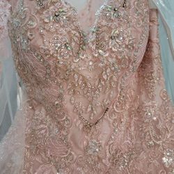 Quinceanera Dress Pink/gold
