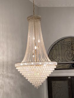 Gold Crystal Chandelier with matching sconces