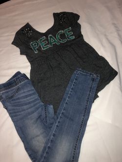 Justice / Cherokee jeans and shirt size 7