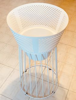 GARDEN PLANTER CUSTOM MADE NOT SOLD IN STORES TWO PIECES WHITE MATTE GALVANIZED STEEL RUST PROOF 15 Inches Wide 30 Inches Tall / PLANT Or Glass Top 