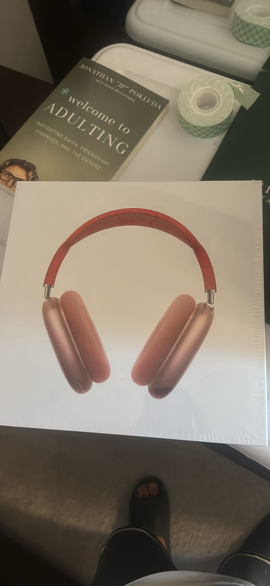 Red airpod maxes 