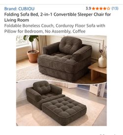 Co Folding Sofa Convertible Sleeper Chair and Ottoman. New (Out of box)