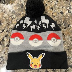 Kids Pokemon Pikachu Pokeball Beanie Hat 