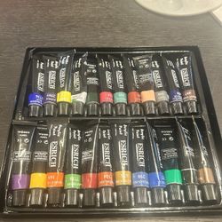 Complete Acrylic Paint Set – 24 Colors + Brushes, Easel & Canvases 🎨