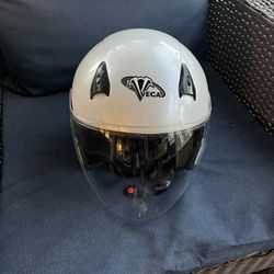 Vega NT200 Motorcycle Helmet White DOT Visor Small
