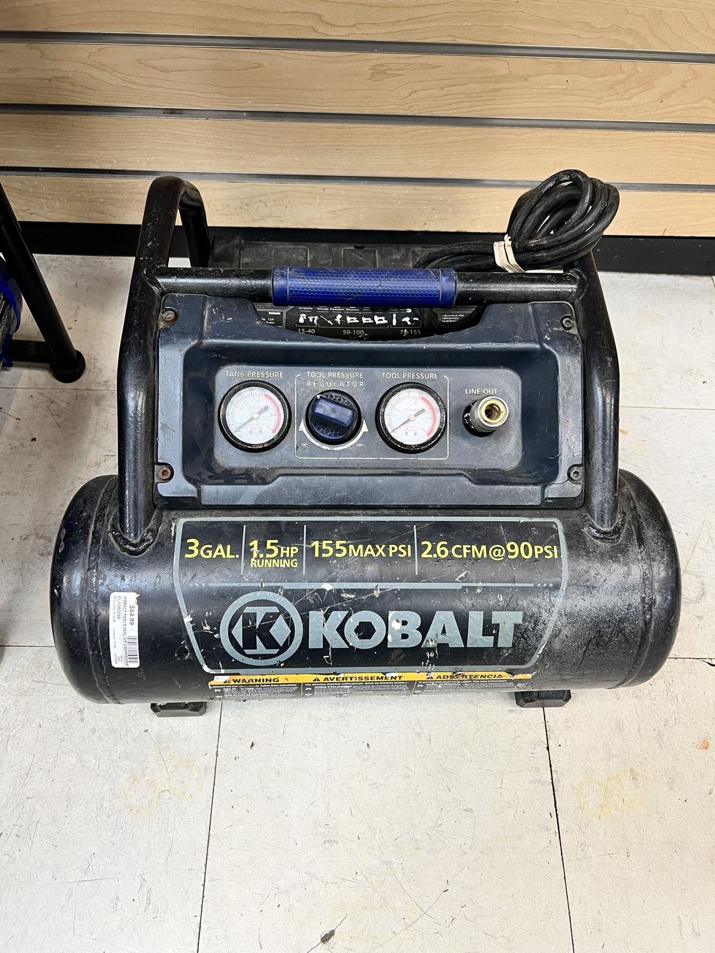 Kobalt Tools 3gal Air Compressor