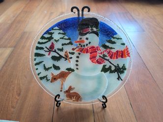 Peggy Karr winter snowman plate