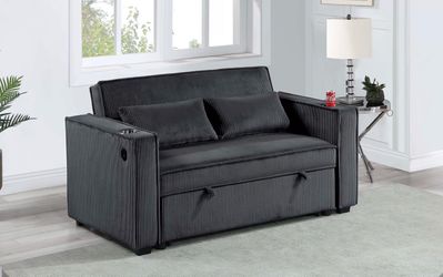 Convertible Sofa Sleeper Sofa W/ Cup Holders & USB Port