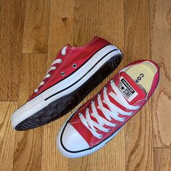 Red Low Top Converse Size 6.5