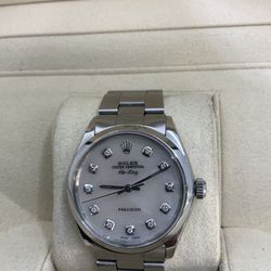 Rolex Air-King 34MM Diamond Dial 5500 Stainless Steel Oyster Bracelet  , Watch And Box Only