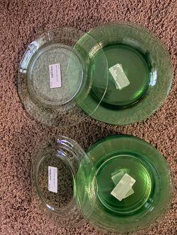 Green Depression Glass Plates