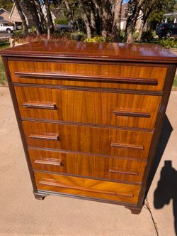 "Built by John Since 1891" antique 5-drawer dresser, solid wood