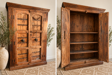 Large Rustic Wooden Armoire – 85" Tall