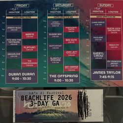 1 -3 Day Beach Life Festival Ticket 