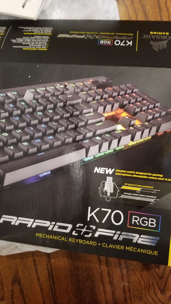 Gamers keyboard and mouse open box new