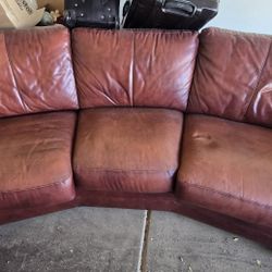 Free Leather Couch with Ottoman
