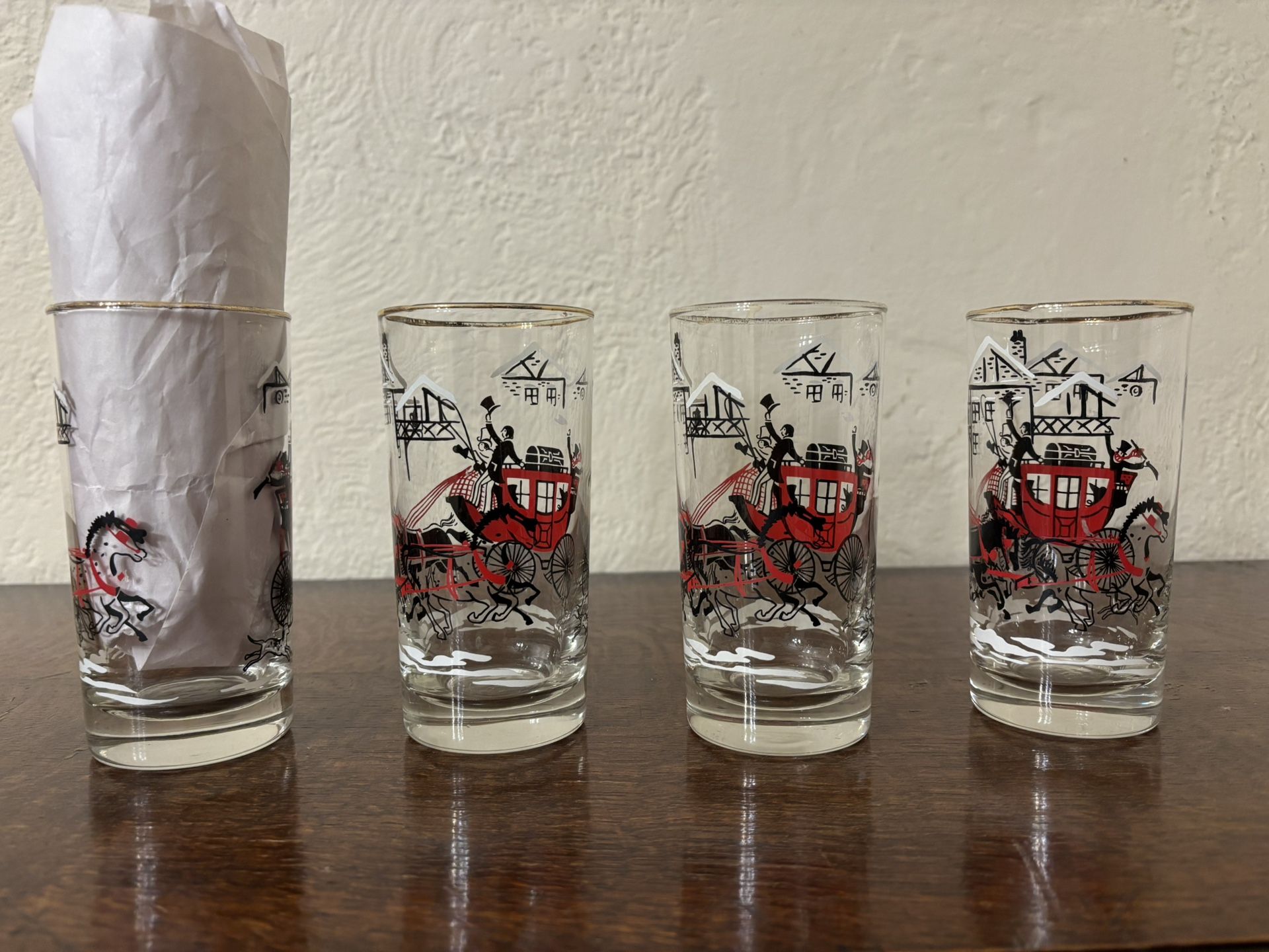 Vintage Winter Scene Glasses