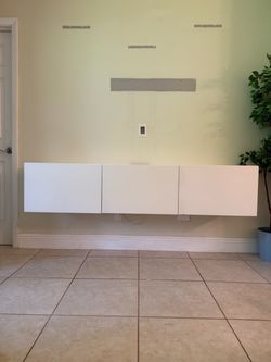 White Floating TV Console Cabinet