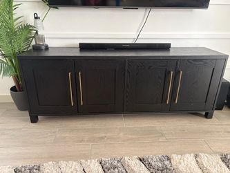 68" TV Stand for TVs up to 75", Natural Black