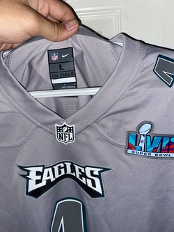 Nike Men's NFL Philadelphia Eagles Super Bowl LVII Atmosphere (Jalen Hurts) Fashion Football Jersey Grey