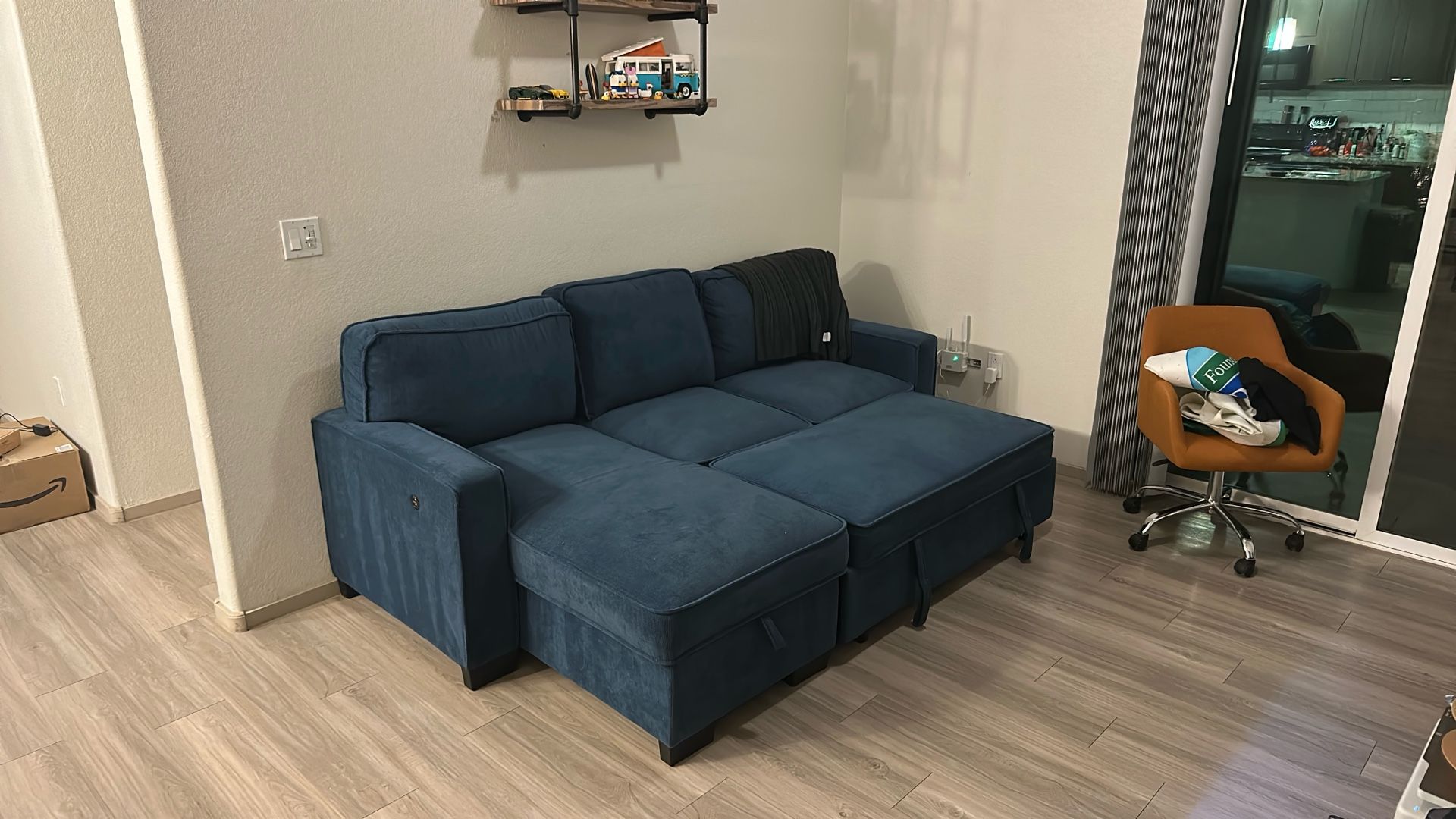 Navy Blue Pull Out Couch 