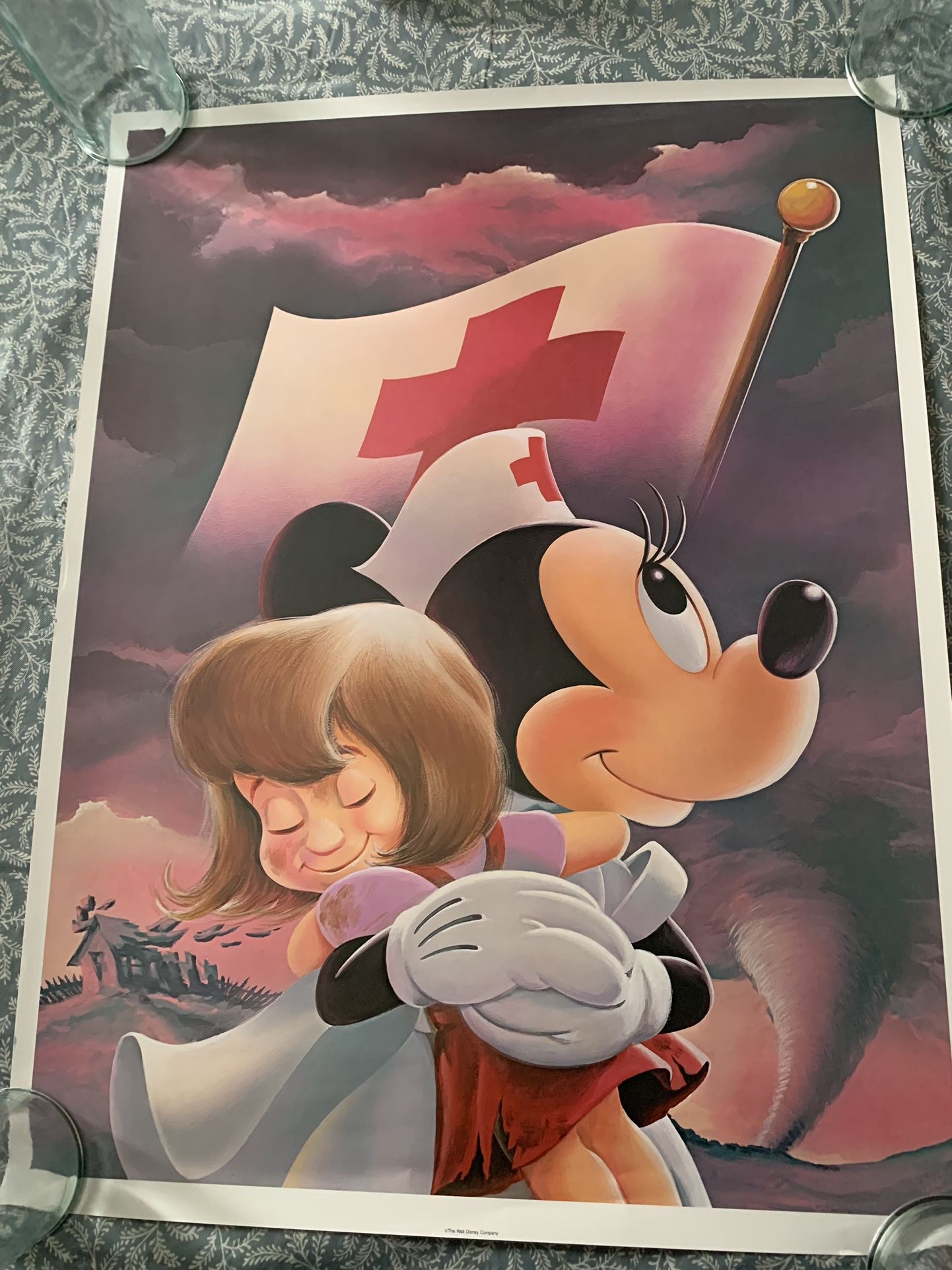 Rare collectible Set (4) Of Walt Disney Disaster Relief Red Cross posters