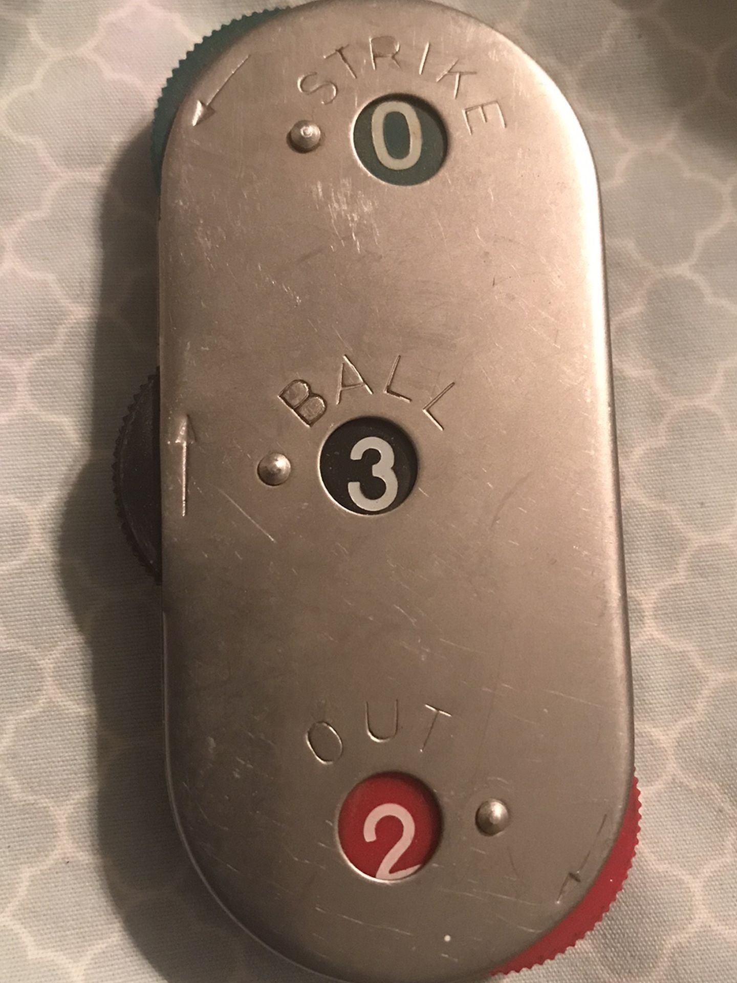 Baseball strike ball out counter