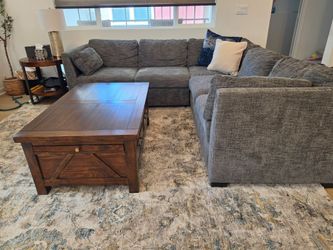 Grey Sectional Couch  +Sleeper