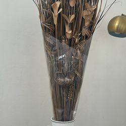 Vase with fake flowers