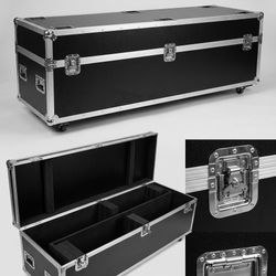 Heavy Duty Flight Case w/ Wheels Casters Dividers Moving Head Light Road Case