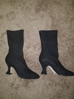 Via spiga mid calf suede black boots