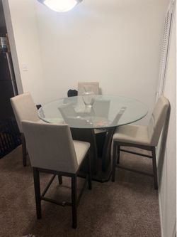 Glass dining table