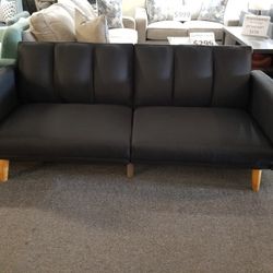 Brand New 81" x 44" Black Or Gray Linen Sofa Futon
