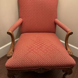 Red with creme design antique chair