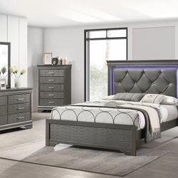 Brand New Queen Size LED Bedroom Set 
