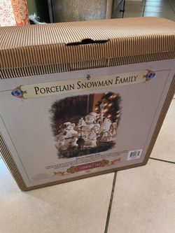 Porcelain snowman family