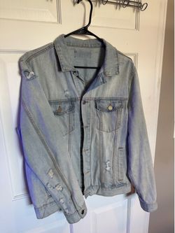 Distressed Light Wash Denim Jacket