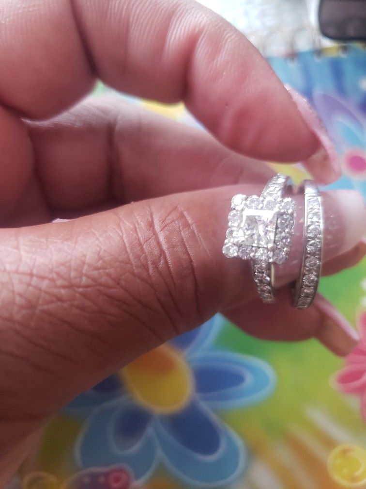 14ct white gold bridal set 2ct