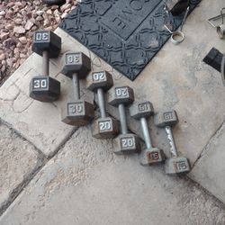 Delivery Available - H X Dumbbells 130 Pounds Total 