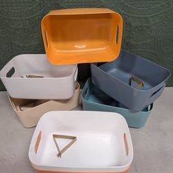 7 Pack Plastic Storage Bins 