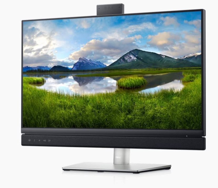 Dell 24" Video Conferencing Monitor + Keyboard + New Headset – Like New